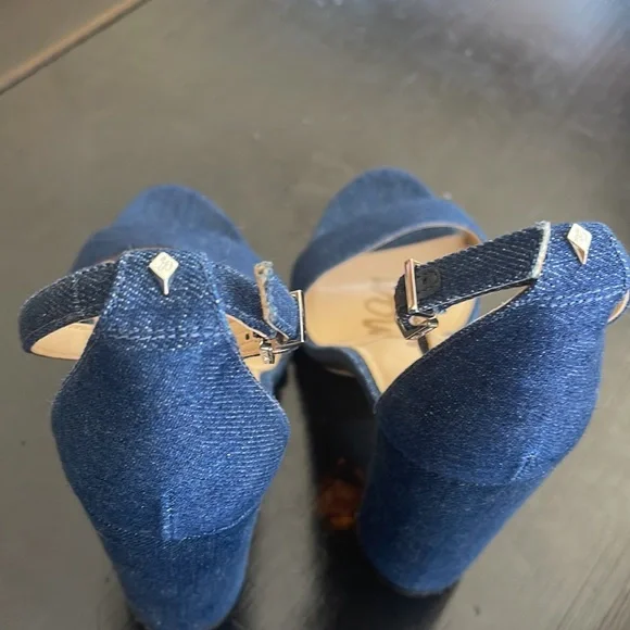- Sam Edelman denim sandals, 6 1/2 like new - Picture 4 of 6